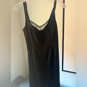 Dolce and Gabbana black satin dress.